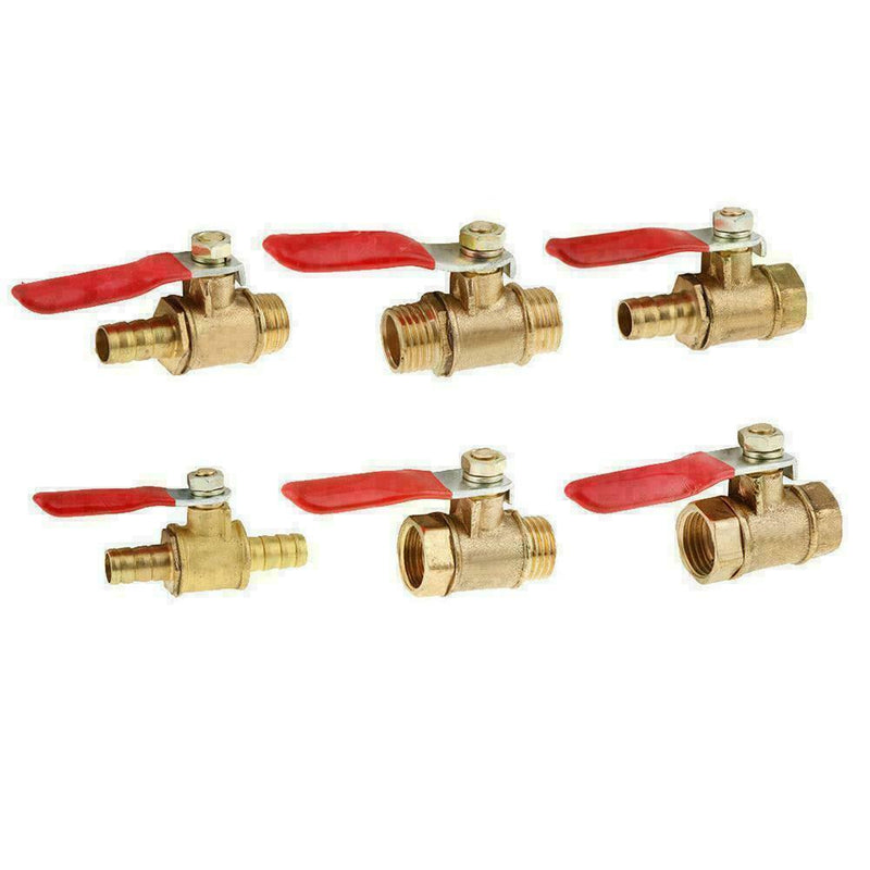 Full Port Inline Brass Water Air Gas Fuel Line Shut-off Ball Valve Q2Y2 W6E6