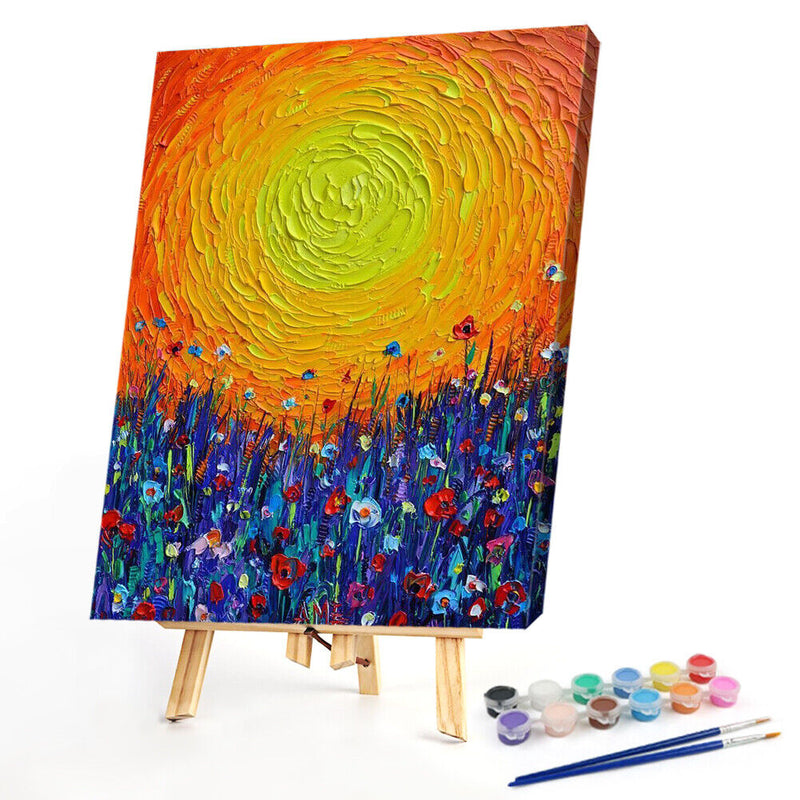 Colorful flowers 40x50cm Oil Paint By Numbers Picture DIY
