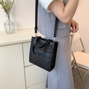 Woven Straw Totes Shoulder Bag Leather Simple Women Lady Totes Handbag Purse
