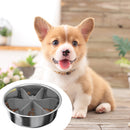 Pet Dog Feeding Food Bowl Rotating Slow Down Eating Feeder Dish Bowl (Grey)
