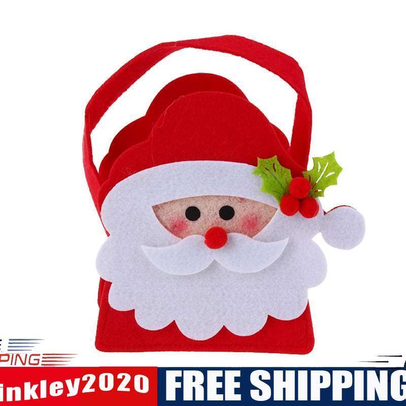 Christmas Gift Bag Kids Candy Handbag Xmas Party Decoration Sack(Santa)