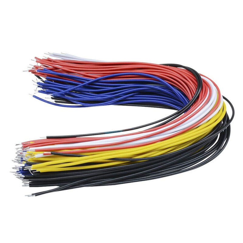 100pcs/lot 20cm Tin Plated Breadboard PCB Solder Cable Copper Fly Jumper Wire