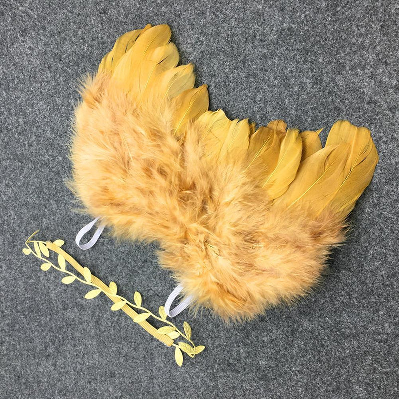 2pcs/Set 0-6M Baby Leaf Hairband Feather Angel Wings Cute Photography Props
