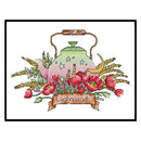 Partial Embroidery Teapot Stamped Canvas 14CT DIY Cross Stitch Kits (J534) Newly