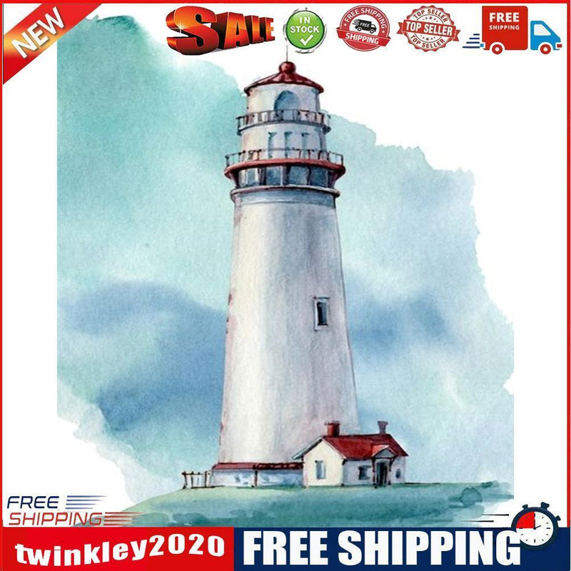Paint By Numbers Kit DIY Lighthouse Colouring Oil Art Picture Wall Decor
