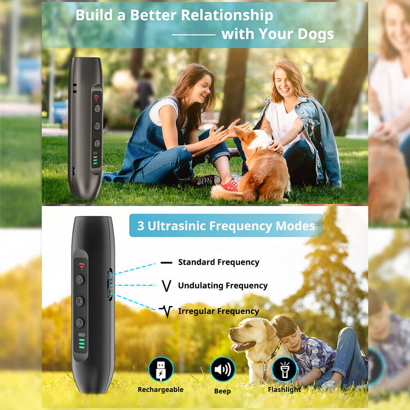 Ultrasonic Bark Deterrents with LED Flashlight Plastic Dog Training Pet Produ