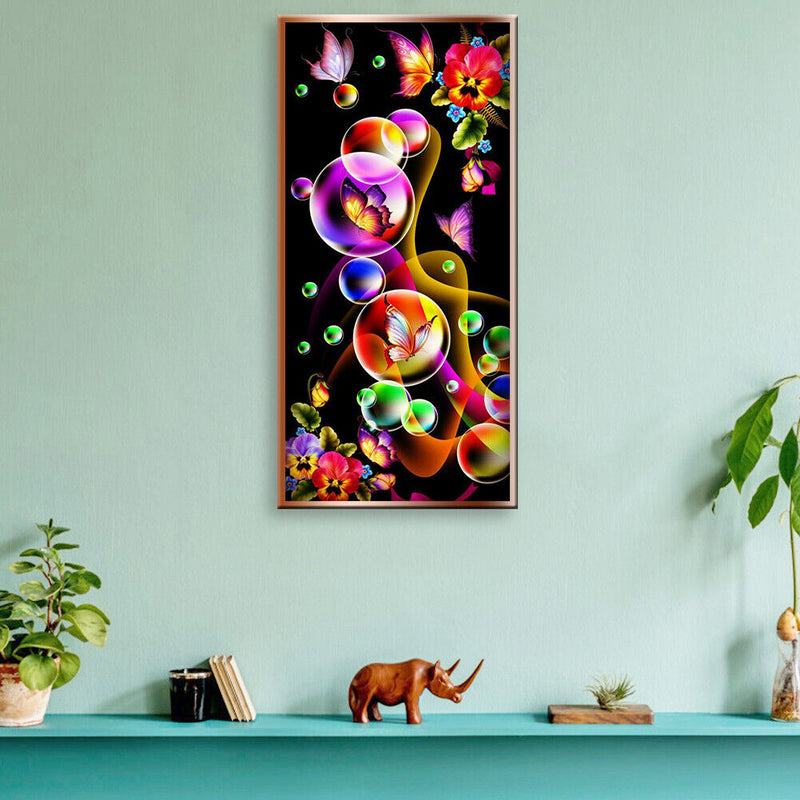 5D DIY Full Drill Diamond Painting Rhinestone Flowers Butterfly Picture Crafts