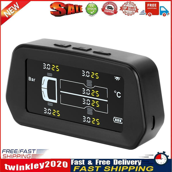 Solar Truck TPMS Tire Pressure Monitoring System with 6 External Sensors Newly