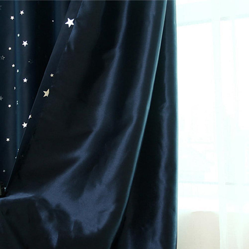 Full Blackout Shading Stars Bedroom Balcony Curtains Hook Grommet Purdah(2)