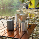 #A Stainless Steel Folding Coffee Filter Holder Storage Bag Outdoor Camping Tool