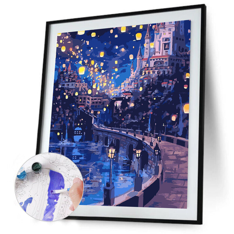 40x50cmNight Scenery Oil Paint By Numbers Picture DIY Painting SXD202106004