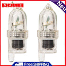 2x LED Night Fishing Rod Tip Light Sensor Bite Alarm Bell Clip Lamp Fishing Gear