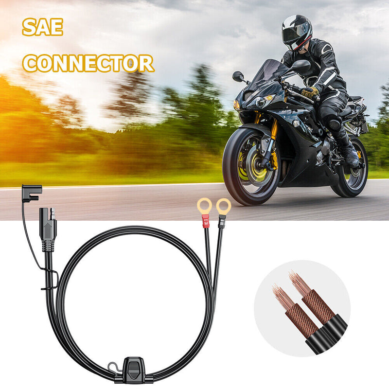 12-24V 18AWG SAE 2 Pin Quick Disconnect To O Ring Terminal Harness Connecter