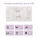 Soft Nylon Baby Headband Bows Newborn Girls Infant Turban Hairband (White) Newly