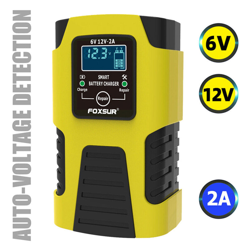 6V 12V 2A Smart Automatic Battery Charger for GEL AGM Car Motorcycle Accessories