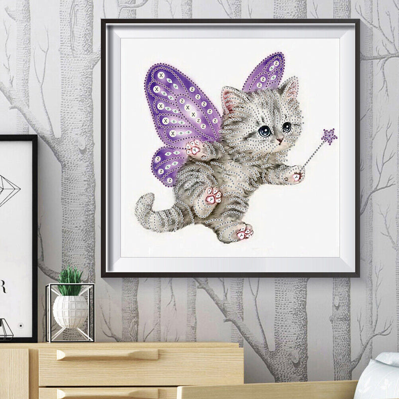 5D DIY Part Special Shaped Drill Diamond Painting Cat Art Decor (YX292) Newly