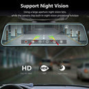 10" 1080P Dual Lens Car DVR Dash Cam Front and Rear Video Recorder Mirror D4B7