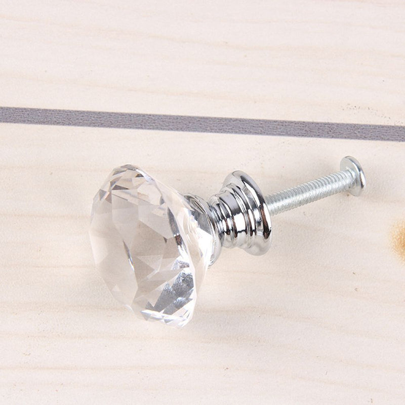 Door Knobs Cupboard Pulls Diamond Shape Pull Handle Crystal Glass Knobs