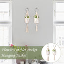 2X Hand-woven Flower Pot Cotton Rope Tassel Hanging Basket Net Pocket Gardening`