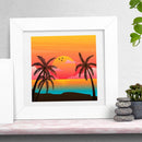 Sea Sunset Drawing Frameless DIY Oil Paint by Numbers Canvas Home Decor Kit
