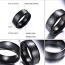 Engagement Stainless Steel Punk Wedding Band Carbon Fiber Ring Men Ring Black