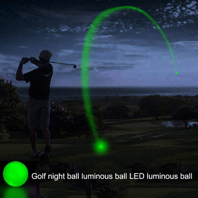 LED Light Golf Balls Luminous Glow in the Dark Night Training Practice Ball