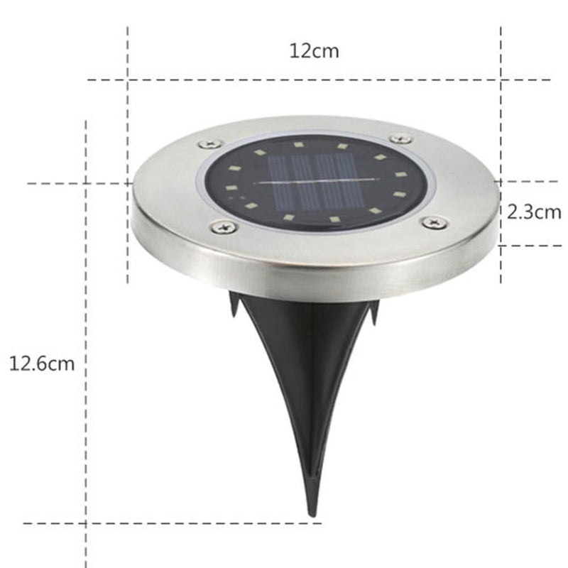 12 LED Solar Buried Light Waterproof Outdoor Lawn Ground Lamp (Warm White)