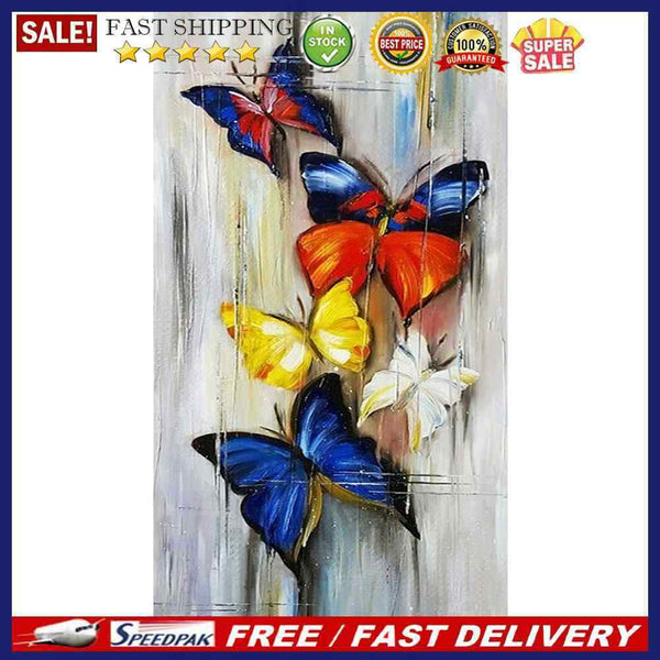 Butterflies Oil Paint By Numbers DIY Handpainted on Canvas Wall Art Kit Unf