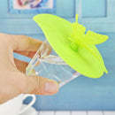 Silicone Leaf Shaped Cup Cover Heat Resistant Sealed Cap Leakproof Cups Lid