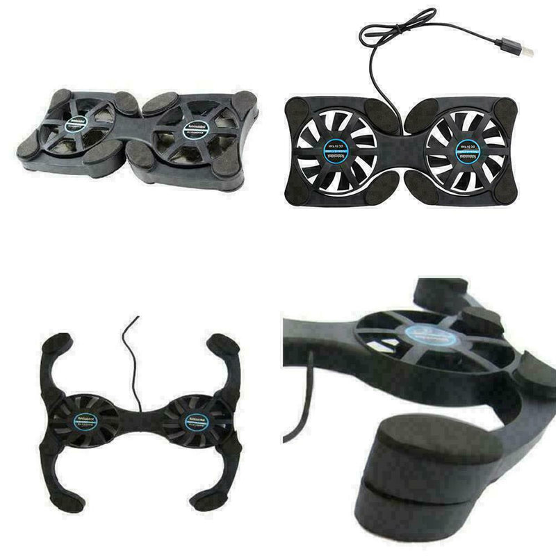 Foldable Mini Notebook Cooler Laptop USB Double Cooling 7T6T V0L1 Fan Stand Z0U6