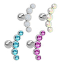 Steel Bar Cartilage Helix Tragus Stud Earrings Body Jewelry Ear Piercing