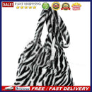Women Plush Leopard Shoulder Bag Female Winter Warm Travel Fabric Shopping Bags