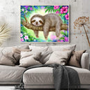 DIY Handpainted Sloth Oil Paint by Numbers Picture Drawing Craft Kit Artwor