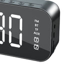 Bluetooth-Compatible Speaker Wireless Desk HiFi Music Alarm Clock (Black)