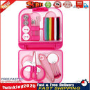 Sewing Kits Box Mini Needle Threads Buttons Scissor Thimble Portable Home Newly
