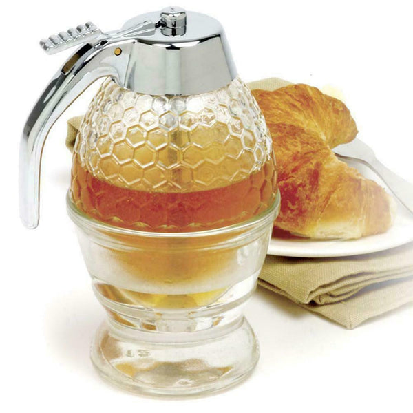 Elegant Crystal Honey Syrup Juice Dispenser Avoid Sticky Accessory Kitchen D8G0