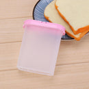 Clear Seasoning Pot Cans Spice Rack 2 Lid Condiment Bottles Box(Pink) Newly