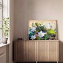 Full Round Diamond Painting Elegant White Lotus Rhinestone Mosaic Home Wall Art