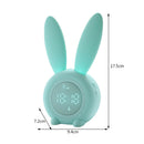 LED Smart Clock Cute Rabbit Alarm Bedside Sleep Night Light Wake Up (Green)