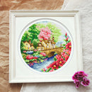 DIY 11CT Cross Stitch Stamped Spring Scenery Needlework Kit 35x35cm (5253) Newly