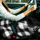 Electric Car Blanket Heated Fleece Travel Throw with Timer (Black White) Newly