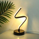 LED Spiral Shape Light Acrylic Table Lamp Bedroom Modern Decor (Warm UK) Newly