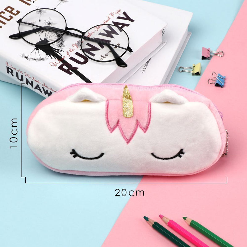 Zip Box Cosmetic Unicorn Pen Bag Makeup Pouch Coin Purse Plush Pencil Case