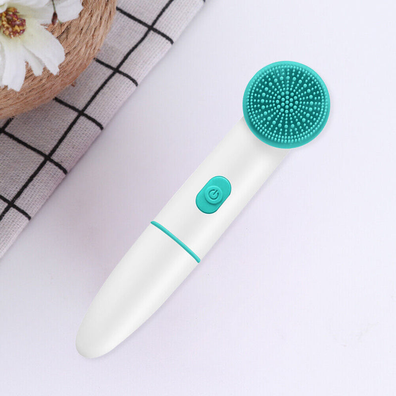 Waterproof 2 in 1 Silicone Electric Facial Cleanser Face Pore Cleansing Brush