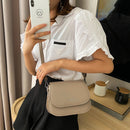 Women Solid Color Shoulder Handbags Simple PU Leather Flap Small Crossbody Bags