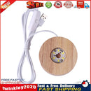 Crystal Orgonite Pyramid Lamp Base Decor Wooden LED Display Holder (White) Newly