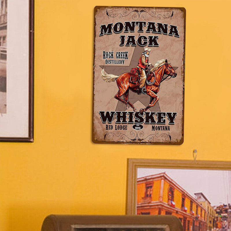 West Cowboy Metal Sign Tin Retro Plate Cafe Poster Wall Art Decor Iron Painting