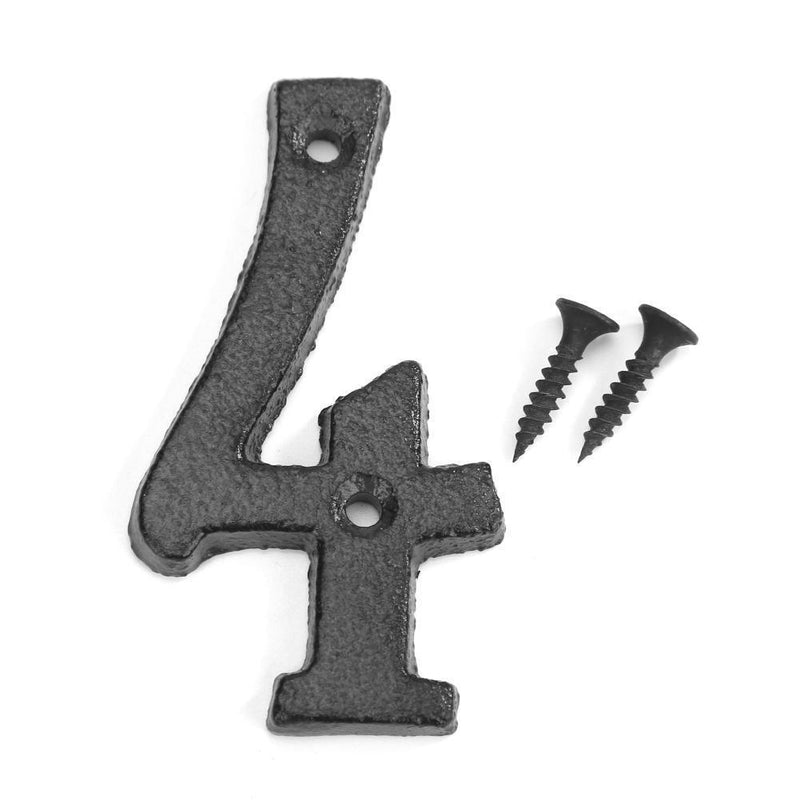Metal Digital Number Cast Iron House Sign Doorplate DIY Cafe Wall Decor (4)