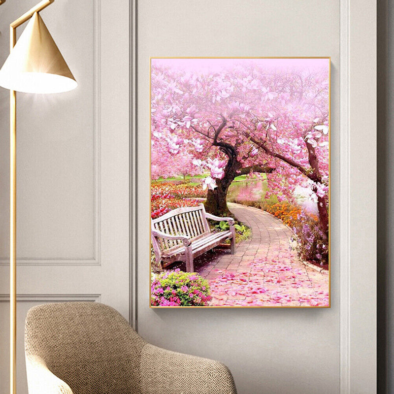 Full Square 5D DIY Diamond Painting Embroidery Cross Stitch Cherry Blossom