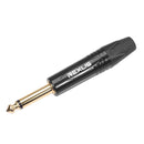 6.35mm Mono Male Plug Connector DIY Soldering Plug for Microphone (Black) Newly